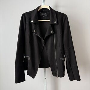 TA Coalition sz XL Black Faux Suede Moto Biker Jacket Punk Goth